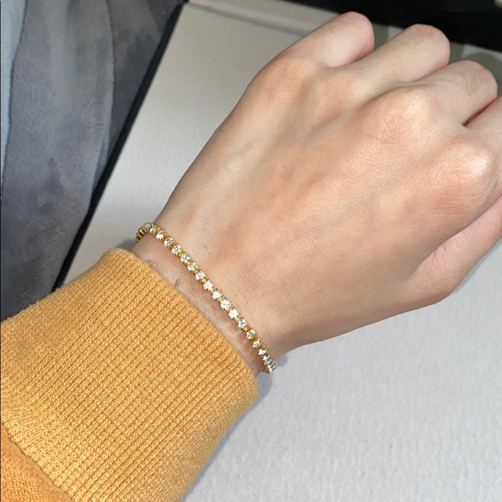 Gold diamond adjustable bracelet